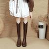 Botas de Tacón Alto para Mujer 2025 Nuevo Otoño e Invierno Look Adelgazante Botas por Encima de la Rodilla Tacón Grueso Marrón Boca en V Punta Cuadrada Botas Altas