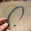 Diadema de Flor de Cuatro Hojas de Cristal para Mujer Diadema Mori Hecha a Mano de Alta Gama Tocado para Salir Estilo Hada Celebridad de Internet Nuevo 2025