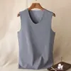 Chaleco Térmico Cálido de Invierno para Hombre sin Costuras Cuello Redondo sin Mangas Ajuste Delgado Capa Base Engrosada Ropa Interior de Forro Polar Térmico