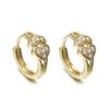 Aretes Redondos Transfronterizos de Comercio Exterior, Frescos y a la Moda Europeos y Americanos, Clips para Oreja de Doble Corazón con Micro-Incrustaciones de Circonitas, Listos para Venta al Mayoreo, Exquisitos