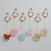Pendientes Largos Colgantes de Mariposa Iridiscente Gradiente Mariposa Tridimensional Larga Borla Estilo Bosque Fresco Estilo Suave Versátil