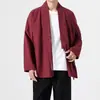 Nuevo Cardigan de Estilo Chino para Hombre con Solapa Cruzada y Atar Ropa Suelta Zen para Ceremonia del Té Ropa de Ermitaño Estilo Chino Hanfu Mejorado Ropa de Abrigo