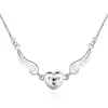 Explosiones collar bañado en plata ángel de los sueños alas de amor collar de corazón de amor regalo de cumpleaños femenino fábrica al por mayor