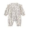 Anbai Deer Outono Floral Roupa Unibody para Bebê Menina Recém-Nascido Roupa de Algodão Puro Estilo Chinês Pintura a Tinta Roupa de Escalada Princesa