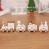 Adornos navideños Tren de madera navideño Niños Jardín de infantes Vacaciones Regalos navideños Adornos navideños Regalos
