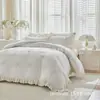 Fabricante Transfronteiriço Fornecendo para Amazon e Temu: Conjunto de Roupa de Cama com Bordado Floral, Pode Ser Usado como Colcha