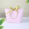 Bolsa de lingote con lazo de punto cartón blanco bolsa de mano para regalo de Navidad color ropa compras bolsa de papel embalaje