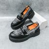 Mocassins Plataforma Masculinos Transfronteiriços Tamanho Grande Novo Estilo Slip-on Sapatos de Couro Moda Masculina Sapatos Sociais de Negócios para Cabelo