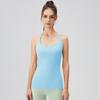 Colete de Yoga Feminino Longo com Bolhas para Corrida Fitness com Bojo Top Esportivo Justo Cor da Pele 32150