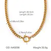 Collar Combinado de Acero Inoxidable Transfronterizo Europeo y Americano Collar de Lujo Accesible de Alta Gama Estilo Ins Collar Retro Personalizado de Oro de 18 Quilates para Mujer