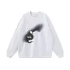 Marca de Tendencia Retro Hip-Hop de Calle Europea y Americana Camisetas Blancas de Manga Corta Holgadas con Lavado Pesado y Estampado Directo con Tinta Blanca para Hombre y Mujer
