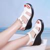 Sandalias de Cuña con Punta Abierta Verano 2024 Zapatos Romanos Moda de Suela Gruesa Talla Grande Tacón Medio-Alto Zapatos de Mujer Nuevos Modelos Directo de Fábrica