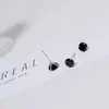 Brincos Xiaoyinjia de Prata Esterlina S925 com Zircônia Redonda e Diamante Brilhante, de Quatro Garras, Simples e Modernos, Frescos e Versáteis para o Dia a Dia