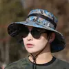 Sombrero de Sol Camuflado de Verano para Hombre Protección Solar Sombrero de Sol Sombrero de Montañismo para Exteriores Sombrero de Pesca Sombrero Cubeta Sombrero de Pescador de Ala Ancha