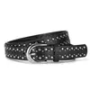 Cinturón de Cuentas de Nuevo Estilo para Mujer, Diseño de Cuentas Transfronterizo, Cinturón de Cuero para Mujer Estilo Occidental de Moda de Venta Caliente, Elegante Cinturón Sencillo con Hebilla de Pin