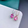 Colgante de collar de topacio rosa natural bañado en oro de plata S925 Rubí Lifting Diosa Piedra Principal Antialérgica 5*7mm
