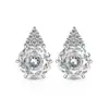Pendientes de Corte Rosa Más Vendidos en Tiktok y Xiaohongshu Moda Simple Deslumbrantes Pendientes de Diamante de Alto Carbono Joyería Transmisión en Vivo Venta al por Mayor de una Pieza