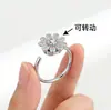 Anillo Giratorio de Plata Tailandesa para Alivio de la Ansiedad, Anillo para el Dedo Índice con Múltiples Círculos y Cuentas de la Suerte, Moda Estilo Coreano, Regalo de Moda para Mejores Amigos
