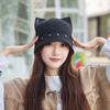 Nuevos Sombreros de Propietario para Otoño e Invierno para Hombres y Mujeres, Gorros de Punto con Orejas de Diablito, Remaches Elegantes, Sombreros Tipo Melón Street Dulces y Geniales