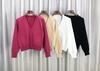 Suéter de Punto de Cuello en V para Otoño e Invierno, Camisa Base de Punto de Manga Larga para Mujer, Ropa Interior de Punto Corta Holgada y Elegante, Versátil Cálido de Punto