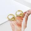 Pendientes de aro de metal de estilo Ins europeo y americano transfronterizo de aguja de plata S925, pendientes de doble aro giratorios, pendientes retro exagerados, pendientes para mujer