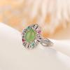 Anillo abierto Yilu Silver S925 de plata esterlina bañado en oro con jaspe hetiano, elegante y de lujo con corona de Ruyi y cara de huevo.