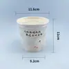 Caixa de Embalagem para Tigela Descartável de Papel Kraft para Mingau, Tigela de Papel com Tampa, Recipiente Espesso para Sobremesa, Tigela Redonda para Levar Sopa para Uso Comercial