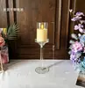 Nuevo portavelas grande de acrílico transparente con forma de camino para fiestas, bodas, salones de bodas, celebraciones y decoración.
