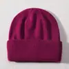 Gorro liso para hombre y mujer, Gorro de punto de doble capa de color sólido para otoño e invierno, Gorro pullover versátil y moderno, Gorro de baile callejero de comercio exterior, Moderno
