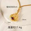 Loja de Ouro Pingente de Buda Maitreya Mesmo Estilo para Mulheres, Ouro de Areia Vietnamita Incrustado com Cabeça de Buda de Ágata Imitação Colar, Joia Versátil e Duradoura