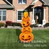 Decoraciones de Cadena de Calabazas Populares Transfronterizas para Halloween con Señales 3D para Césped Exterior, Calabazas Sonrientes Aterradoras para Decoración de Jardín Festivo
