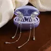 Clip de Auriculares Bluetooth con Clip para Oreja Pendientes de Clip DIY Texturizados Inteligentes Larga Borla Mariposa Clip para Oreja Pendientes para Niñas