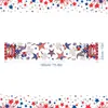 Camino de Mesa del Día de la Independencia Estadounidense Decoración de Estrellas Roja Blanca y Azul Mantel Mantel Temático de Bandera Transfronteriza para Fiesta Festiva