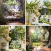Pintura a Óleo de Menina Francesa Fotografia Transmissão Ao Vivo Tecido de Fundo Parede de Fundo Estereoscópica 3D Jardim de Monet Tecido de Fundo para Fotos Cenário