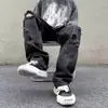 Jeans Lavados Rasgados y Deshilachados para Hombre, Primavera y Otoño, Marca Americana de Moda Urbana, Pantalones Rectos Ajustados Hip-Hop, Modernos