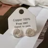 Botones Chapados en Oro Real Transfronterizos, Diseño Trenzado de Múltiples Capas Envuelto en Cruz, Populares Pendientes Pequeños Geométricos de Oro Real, Pendientes para Mujer