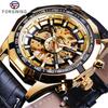 Reloj forsining de una pieza para hombre, moderno, informal, clásico, popular, resistente al agua, manual, mecánico.