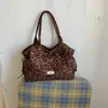 Bolso de Hombro Retro con Estampado de Leopardo para Mujer 2026 Nuevo Otoño Gran Capacidad Cierre de Cordón Bolso de Lona Versátil para Viajes Cotidianos Bolso de Mano
