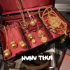 Bolsa de Filigrana Antigua Tallada de Fénix Collar de Cuentas de la Fortuna Nuevo Estilo Chino Brújula Esmaltada Cadena para Suéter Set
