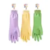 Luvas de Veludo com Fio para Lavar Louça, Luvas de Veludo para Tarefas Domésticas, Veludo de Limpeza Espesso e Durável para Cozinha, Luvas Domésticas Quentes e Impermeáveis