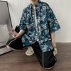 Nova Camisa Floral de Manga Curta Masculina Solta Estudante Tendência Camisa Floral Casal Jaqueta de Praia Fina Havaiana Verão