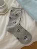 Calcetines de Media Caña de Encaje de Burbujas para Mujer Estilo Japonés Kt Cat Ins Color Sólido Estilo Universitario Coreano Calcetines Holgados