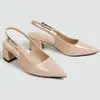 Sandalias de Cuero Genuino de Punta Abierta con Tacón Grueso, Punta Fina Francesa, Corte Bajo, Cómodos Zapatos de Tacón Alto Individuales, Venta al por Mayor, Transfronterizos Europeos y Americanos, para Mujer