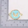 Pingente Borboleta Redondo Dourado Estilo Chanel Joias Artesanais DIY Pulseira Colar Acessórios para Bolsa Pingente Único Pingente Duplo Pingente
