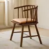 Silla de Comedor Nórdica de Madera Maciza, Silla de Café Princesa de Diseñador Estilo Wabi-Sabi, Sillón Simple de Estilo Japonés para Ocio en Casa