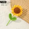 Girasol Tejido Flores Artificiales Accesorios Flores Pequeñas Lana Tejida a Mano Ramo de Girasoles Regalos para Maestros Venta al por Mayor