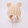 Gorro de bebé de otoño e invierno de estilo coreano, nuevo gorro de lana con protección para las orejas de oso y jersey de terciopelo para niños, venta al por mayor