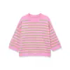 Comercio Exterior Transfronterizo Ropa de Mujer 2026 Nuevos Productos Estilo Europeo y Americano Moda Dulce Holgada Cuello Redondo Rayas Tejido de Punto 6771008