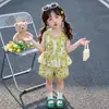 Conjunto Floral de Verano sin Mangas para Niñas 2026 Nuevo Elegante Moda para Bebés Pantalones Cortos Conjunto de Dos Piezas Ropa de Verano para Niños