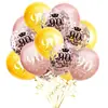 Combinación de traje de globos con confeti transfronterizo para 16 18 30 40 50 60 años, decoración para fiesta de cumpleaños de adultos